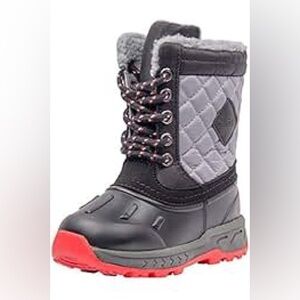 Black & Red Toddler Winter Boots 8